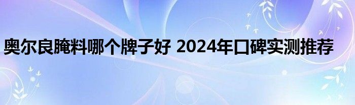 奥尔良腌料哪个牌子好 2024年口碑实测推荐